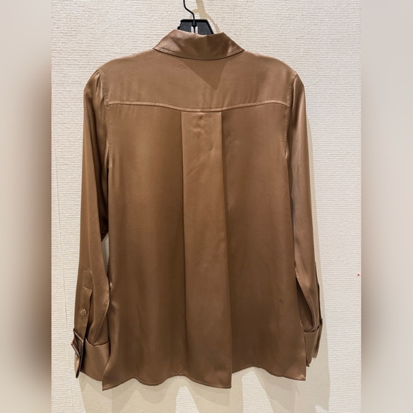 Reiss Ameira Silk-Satin Concealed-Placket Shirt - Picture 7 of 13